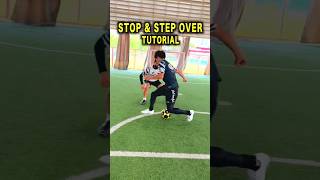 STOP amp STEP OVER TUTORIAL 😱⚽ football shorts [upl. by Uyekawa470]