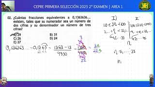 CEPRE UNCP 2025 Primera Selección 2° EXAMEN  AREA1 [upl. by Cressler]