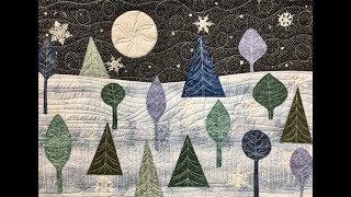 Winter Night Landscape Quilt Tutorial Part One [upl. by Dugaid617]