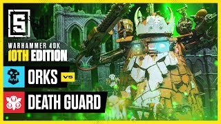 Orks vs Death Guard  Warhammer 40k Battle Report [upl. by Sonitnatsnok]