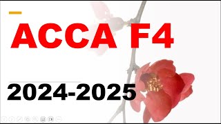 ACCA F4 20242025 [upl. by Johnette]