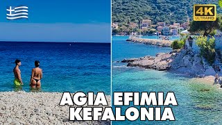 AGIA EFIMIA Kefalonia Picturesque Village  🚶‍ Greece 🇬🇷 Walking Tour 4K UHD [upl. by Homer]