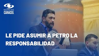 Duro reclamo de Agmeth Escaf a Petro quotDuque no es quien manda en Palacioquot [upl. by Ayet]