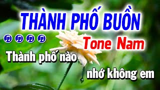 Thành Phố Buồn Karaoke Tone Nam Rumba Nhạc Sống Tuyết Nhi [upl. by Echikson]