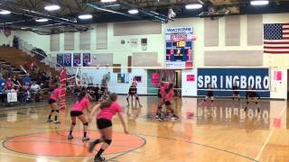 8th Grade Springboro Volleyball vs West Carrollton 091114 [upl. by Nivi]