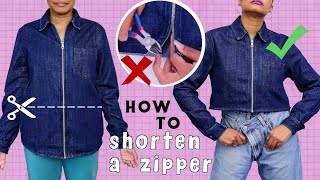 Shorten a zipper Easy NoSew DIY  Clothes Alterations part 1 [upl. by Ziwot]