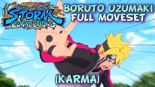 Karma Boruto Uzumakis Full Moveset in Naruto x Boruto Ultimate Ninja Storm Connections [upl. by Nwahsyt354]