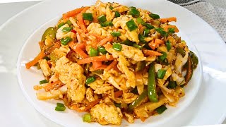 Scrambled Egg with Vegetables Recipe  Egg Spicy Breakfast Recipe [upl. by Yssej]