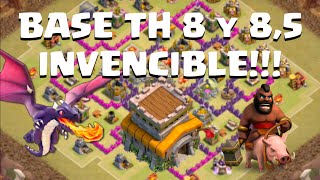 COMO HACER UNA BASE DE GUERRA DE TH8 INVENCIBLE [upl. by Gibbs]