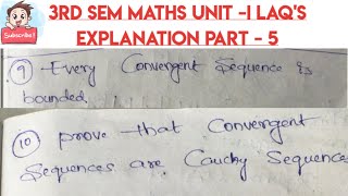 3rd sem Maths Unit  I LAQS explanationPart 5Real AnalysisSatavahana UniversityBSC [upl. by Ariak]