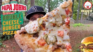 Papa Johns® DOUBLE CHEESEBURGER PIZZA Review 🍔🍔🍕  2020 [upl. by Demaggio861]