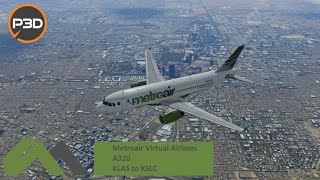 FSLabs A320  Metroair Virtual Airlines  KLAS to KSLC [upl. by Racso]