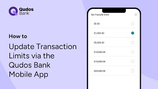 How to update Transaction Limits via the Qudos Bank Mobile App  Qudos Bank [upl. by Atsirc]