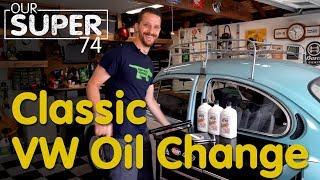 Classic Volkswagen Oil Change Beetle Super Beetle [upl. by Anival642]