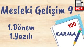 Mesleki Gelişim 9 Sınıf 1 Dönem 1 Yazılı Soruları PDF Gelişim Atölyesi 2023 24 Karma [upl. by Maurilla]