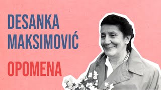 Desanka Maksimović  Opomena [upl. by Oglesby]