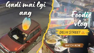 Hot air balloon se lgi gadibeech sadak pr hui ladaidelhi vlog diwali foodie streetfood [upl. by Nela533]