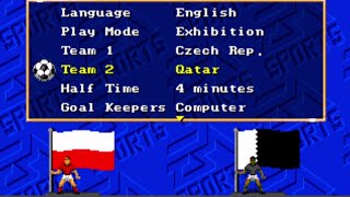 CZECH REP vs QATAR  FIFA INTERNATIONAL SOCCER 1993 [upl. by Nylesoy]