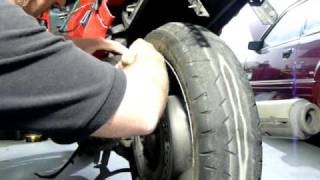 ST1100 rear tire removal in 5 minutes [upl. by Yonina]