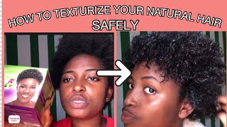 How to safely texturize your natural hair using lusters shortlook texturizer [upl. by Ahsienauq]