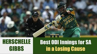 HERSCHELLE GIBBS Best ODI Innings for SOUTH AFRICA in a Losing Cause 143 vs NZ ICC WORLD CUP 2003 [upl. by Ripleigh]