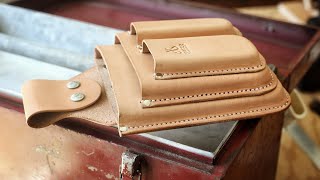 Making a Wet Molded Leather Tool Belt 100 by Hand [upl. by Johns]