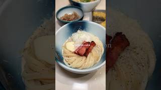 Carbonara and udon is a match made in heaven foodie foodlover japan tokyo udon [upl. by Ahsiyk]