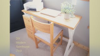 Computer Desk DIY  Modern Farmhouse Desk  DIY Desk [upl. by Lledo]