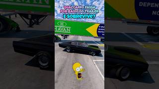 Qual carro passa por baixo do trailer e sobrevive beamng beamngdrive game gaming jogos carros [upl. by Veronike336]