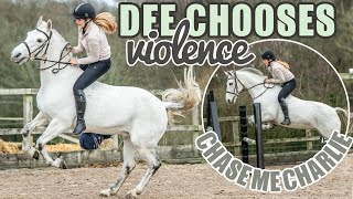 BAREBACK CHASE ME CHARLIE ON A VERY NAUGHTY PONY  Dee seeks revenge  Equestrian vlogmas [upl. by Aydiv476]