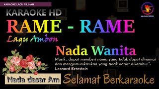 Karaoke RameRame  Lagu Ambon Ver Eka Pratiwi Electone nada wanita Am  Karaoke HD [upl. by Constantia]