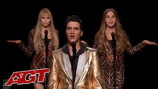 ELVIS Comes Alive To Sing with Simon Cowell Sofia Vergara and Heidi Klum on Americas Got Talent [upl. by Donahue]