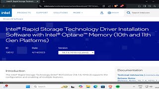 How To Download Intel Rapid Storage Technology Driver in Windows 11 [upl. by Nilerual]