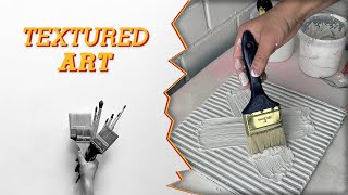 Creating experimental textured art on canvas  Texture paste tutorial [upl. by Warfield]