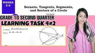 G10 THEOREM OF EXTERNAL DIVISION OF CHORDS Learning Task 4 No 2 Week 56 [upl. by Novej]