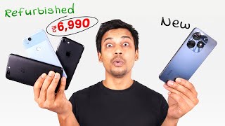 I Tested ₹7000 New Smartphone VS ₹7000 Flagship Refurbished Smartphone 🤔 [upl. by Aynosal214]