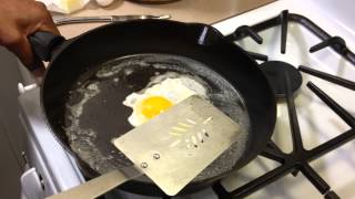 Eggs in Newly Seasoned Cast Iron [upl. by Ennahgem]