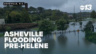 Ashevilles River Arts District begins to flood before Hurricane Helene hits [upl. by Faden]