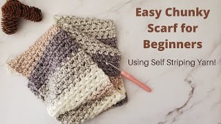 Chunky Crochet Scarf for Beginners  Weekend Crochet Projects [upl. by Salomi]