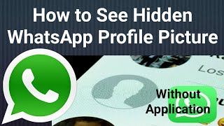 How to See Hidden WhatsApp Profile Picture [upl. by Airotnes727]