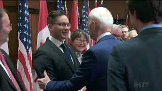 Conservative Leader Pierre Poilievre introduces himself to US President Joe Biden [upl. by Annor]