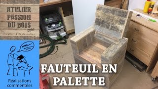 REALISER UN SALON DE JARDIN EN PALETTE  UN FAUTEUIL [upl. by Malin17]