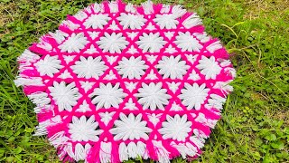 Latest Flower shaped Round Table Mat Design  cover tablemat knittercrafteryogita [upl. by Liggett231]