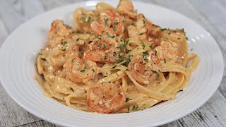 Creamy Shrimp Fettuccine Alfredo Recipe [upl. by Maroney161]