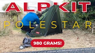 Review of Alpkit Polestar  ultralight 1 person trekking pole tent [upl. by Adnofal]