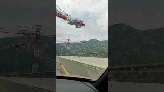 A15 motorway Gravagnaviaduct under construction with very tall cranes timelapse [upl. by Haym]