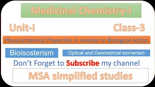 MCI I UNITI  Protein binding Chelation Bioisosterism Optical and Geometrical isomerism [upl. by Akeenat]