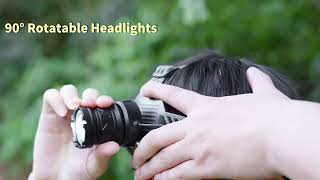 BORUiT New Rechargeable Telescopic LED Headlamp High Brightness Sensor with 6 Lighting Modes [upl. by Adar]