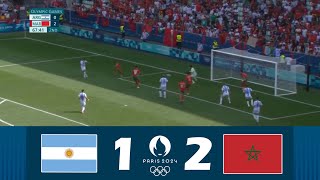 Argentina vs Morocco 12  Mens Olympic Football Tournament Paris 2024  Match Highlights [upl. by Eelhsa]