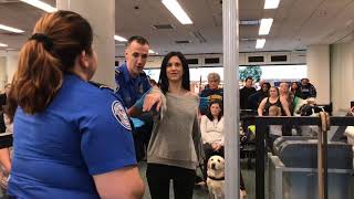 Airport security check with guide dog Antonia [upl. by Caron632]